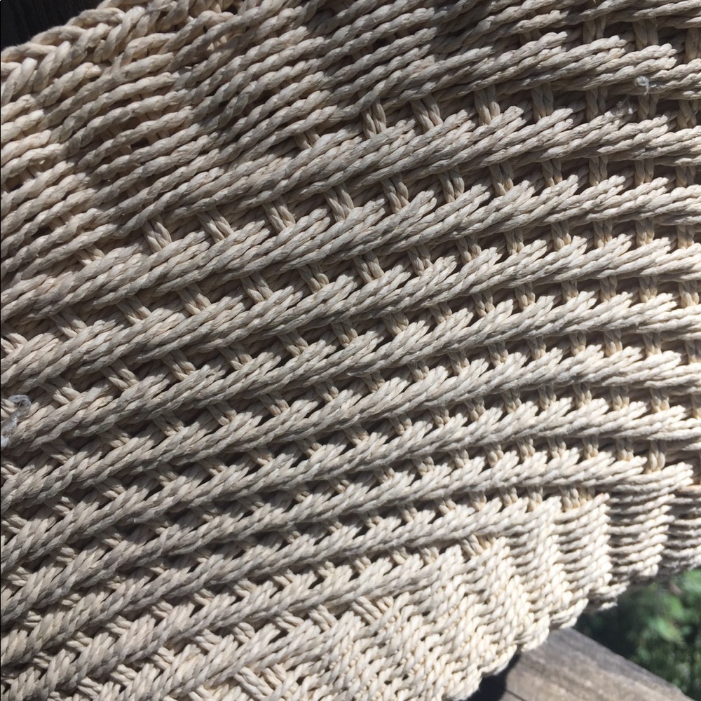Cappelli bead embellished creamy wicker straw bag woven handbag,HP24 - Picture 8 of 11